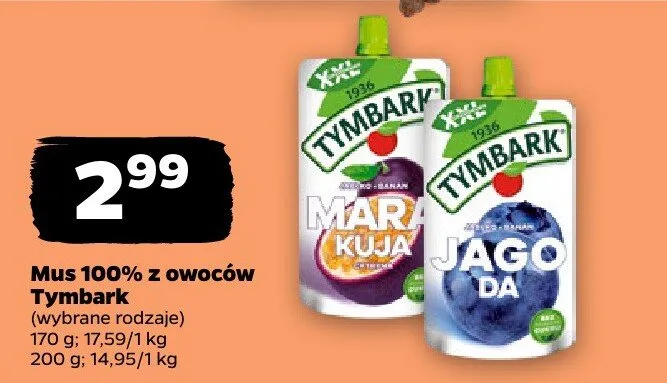 Mus 100% z owoców promocja w Netto