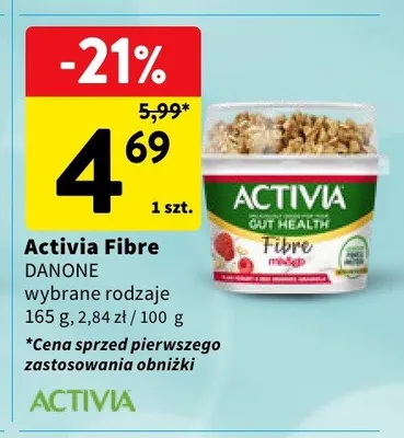 Jogurt Activia Fibre Danone promocja w Intermarche