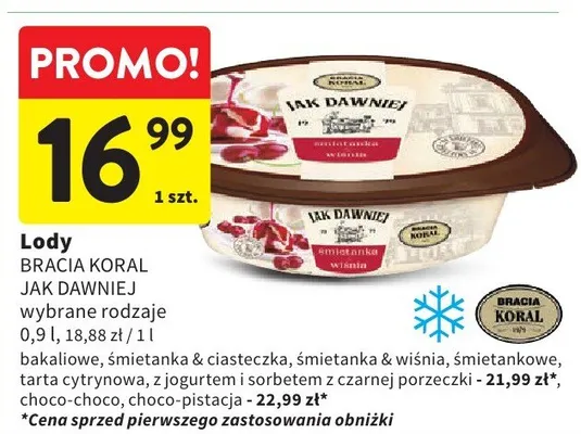 Lody Bracia Koral Jak Dawniej wybrane rodzaje promocja w Intermarche