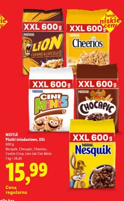 Płatki śniadaniowe XXL Nesquik Nestlé promocja w Lidl