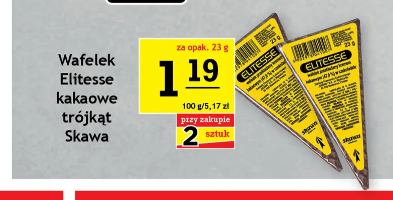 Wafelek Elitesse kakaowy trójkąt Skawa promocja w Gram Market