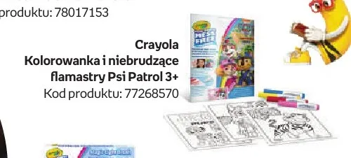 Kolorowanka i niebrudzące flamastry Psi Patrol Crayola promocja w Empik