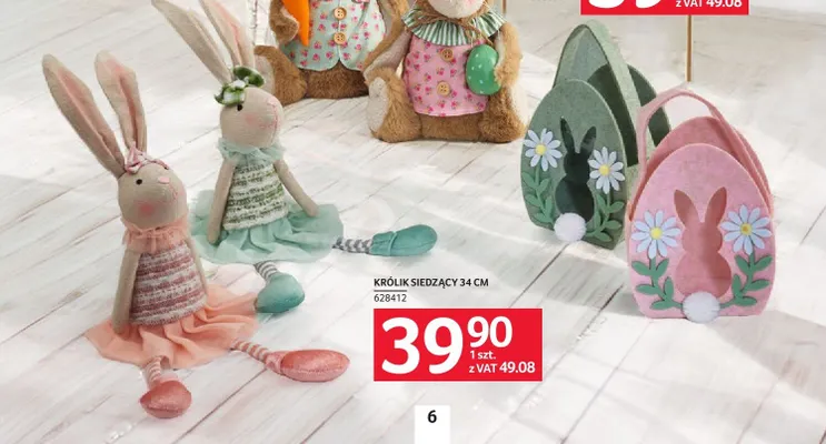 Królik siedzący 34 cm promocja w Selgros
