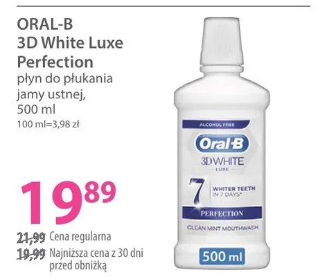 Płyn do płukania jamy ustnej 3D White Luxe Perfection promocja w Hebe