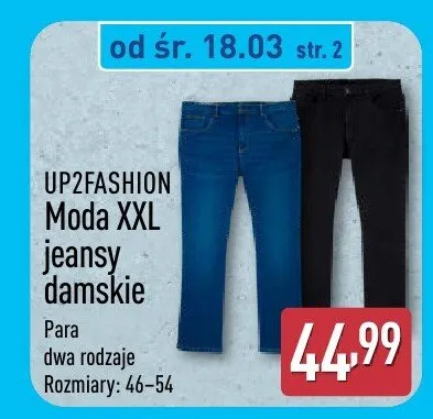 Moda XXL jeansy damskie promocja w Aldi