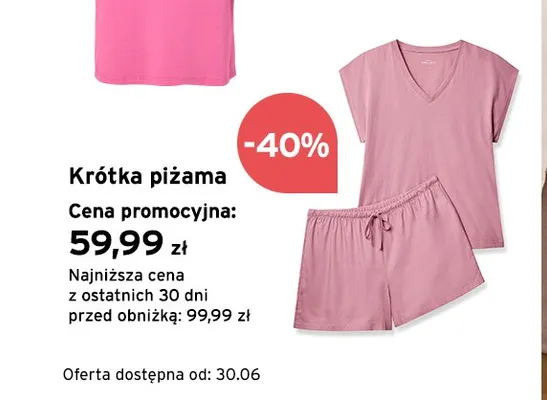 Krótka piżama promocja w Tchibo
