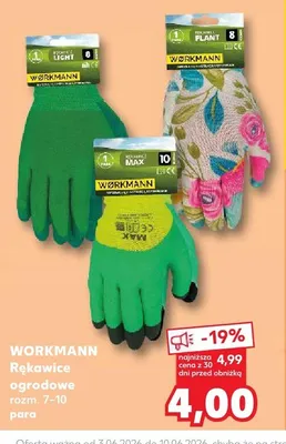 Rękawice ogrodowe Workmann promocja w Kaufland
