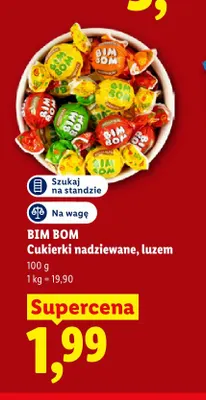 Cukierki nadziewane Bim Bom luzem promocja w Lidl
