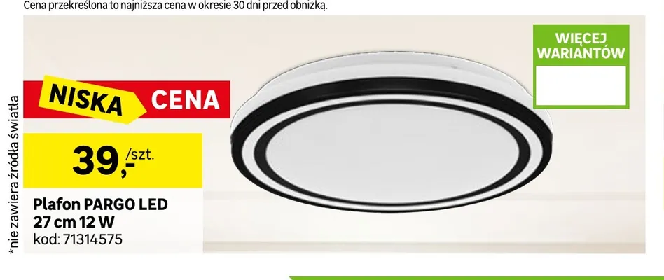 Plafon Pargo LED 27 cm promocja w Leroy Merlin