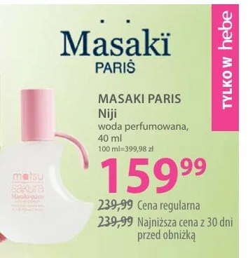 Woda perfumowana Masaki Paris Niji promocja w Hebe