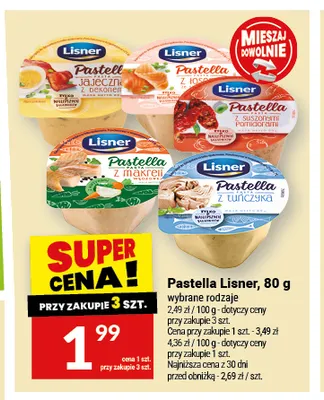 Pasta Pastella z tuńczyka Lisner promocja w Twój Market