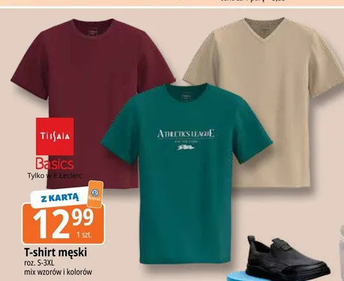 T-shirt męski Tissaia Basics promocja w Leclerc