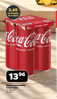 Napój gazowany Coca-Cola 4-pak 330 ml promocja w Netto