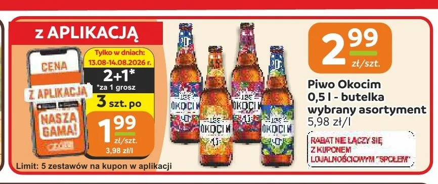 Piwo Okocim Jasne Okocimskie promocja w Społem Częstochowa