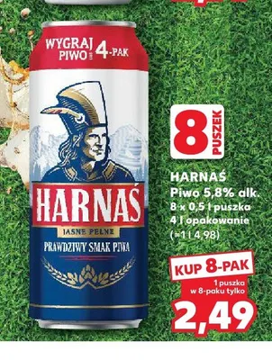 Piwo Harnaś Jasne Pełne 8-pak 500 ml promocja w Kaufland