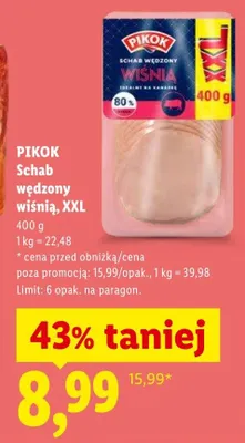 Schab wędzony wiśnią PIKOK XXL promocja w Lidl