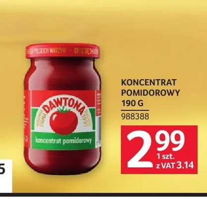 Koncentrat pomidorowy Dawtona promocja w Selgros