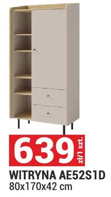 Witryna AE52S1D 80x170x42 cm promocja w Merkury Market