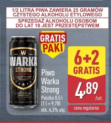 Piwo Warka Strong promocja w Aldi