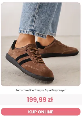 Buty damskie zamszowe sneakersy Renee w stylu klasycznych promocja w Renee