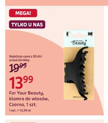 Klamra do włosów czarna For Your Beauty promocja w Rossmann