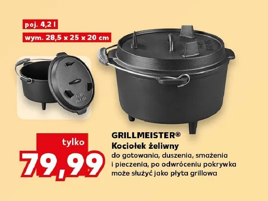 Kociołek żeliwny GRILLMEISTER promocja w Kaufland