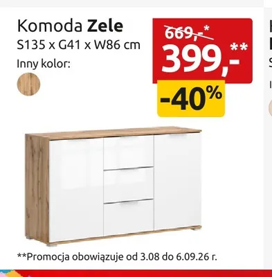 Komoda Zele promocja w Black Red White