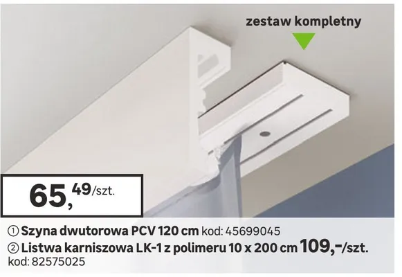 Listwa karniszowa LK-1z polimeru promocja w Leroy Merlin