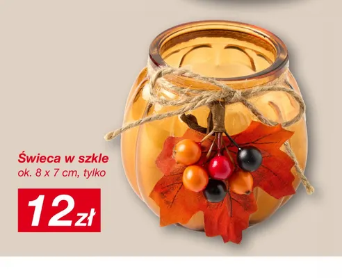 Świeca w szkle 8x7 cm promocja w KiK
