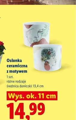 Osłonka ceramiczna z motywem promocja w Lidl