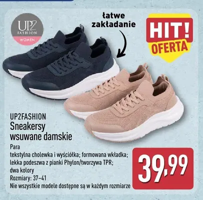 Sneakersy wsuwane damskie UP2FASHION promocja w Aldi