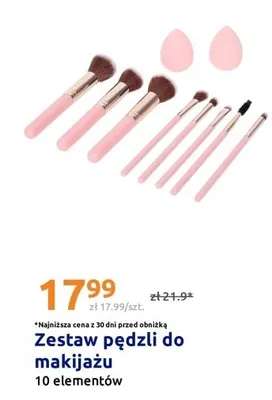 Zestaw pędzli do makijażu 10 elementów promocja w Action
