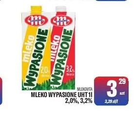 Mleko UHT Wypasione Mlekovita 3,2% promocja w Tomi Markt