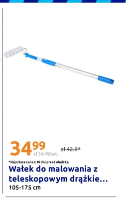 Wałek do malowania z teleskopowym drążkiem 105-175 cm promocja w Action