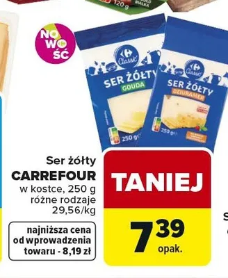 Ser żółty CARREFOUR w kostce Dziuramer promocja w Carrefour