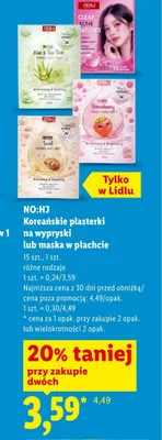 Maska w płachcie NO:HJ promocja w Lidl