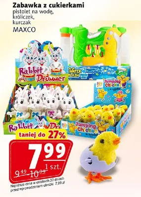 Zabawka z cukierkami pistolet na wodę, króliczek, kurczak promocja w Prim Market