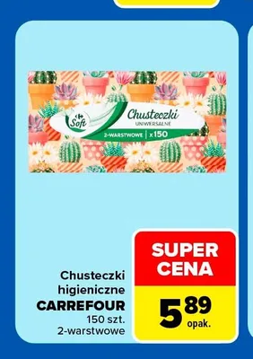 Chusteczki higieniczne Carrefour Soft promocja w Carrefour