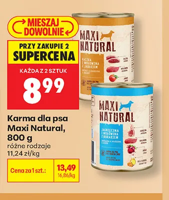 Karma dla psa Maxi Natural promocja w Biedronka