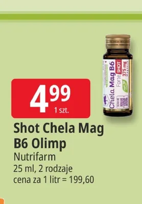 Shot Chela Mag B6 Olimp Nutrifarm promocja w Leclerc