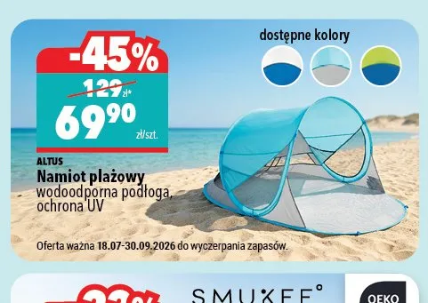 Namiot plażowy Altus promocja w Biedronka Home