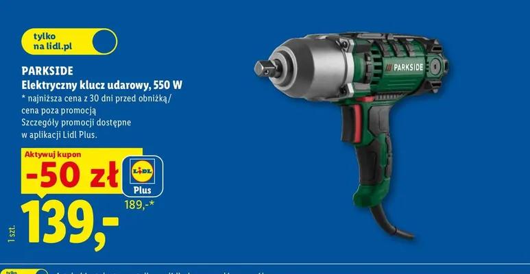 Elektryczny klucz udarowy Parkside promocja w Lidl