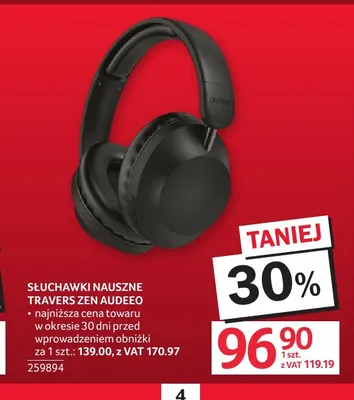 Słuchawki nauszne Travers Zen Audeeo promocja w Selgros