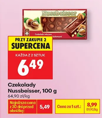 Czekolady mleczne promocja w Biedronka