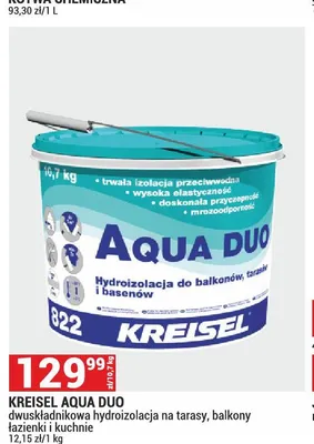 Hydroizolacja dwuskładnikowa Kreisel Aqua Duo promocja w Merkury Market