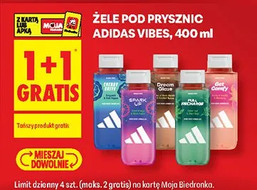 Żele pod prysznic Adidas Vibes promocja w Biedronka