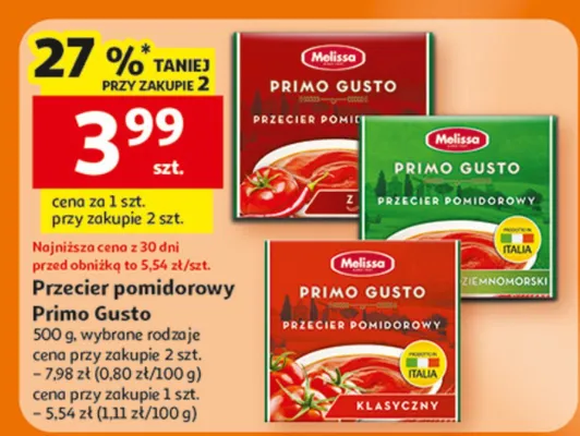 Przecier pomidorowy Primo Gusto Melissa promocja w Auchan