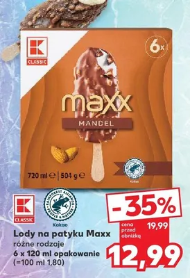 Lody na patyku Maxx różne rodzaje promocja w Kaufland