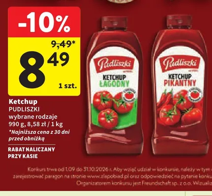 Ketchup pikantny Pudliszki promocja w Intermarche