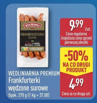 Frankfurterki wieprzowe surowe promocja w Aldi